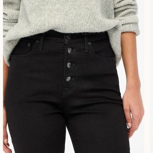 NWT J. Crew Petite Black Stovepipe Straight Jean In Signature Stretch Black 31 - Picture 5 of 11